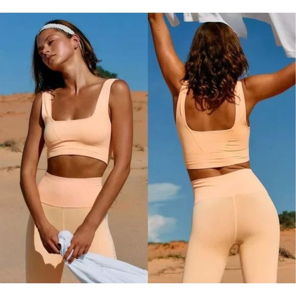 Free People Other - Free People Movement Sports Bra Small Orange Square Neck Good Karma